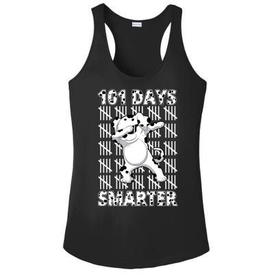 101 Days Smarter Dabbing Dalmatian Dog Ladies PosiCharge Competitor Racerback Tank