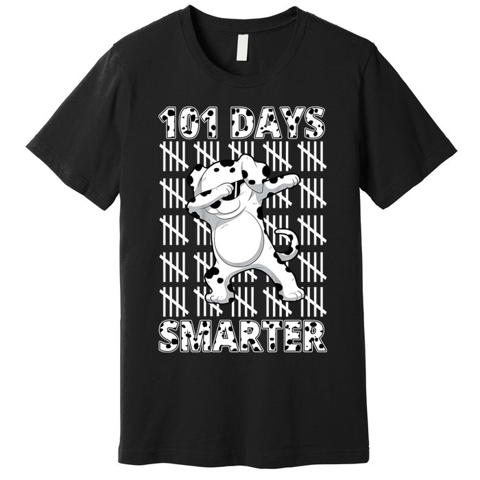 101 Days Smarter Dabbing Dalmatian Dog Premium T-Shirt