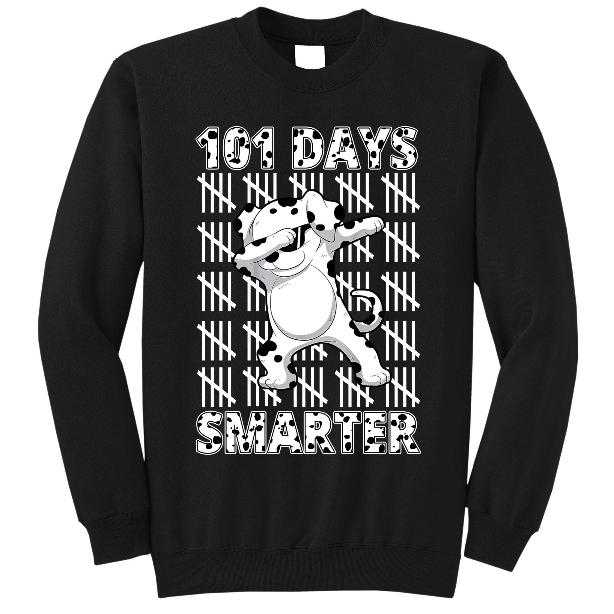 101 Days Smarter Dabbing Dalmatian Dog Tall Sweatshirt