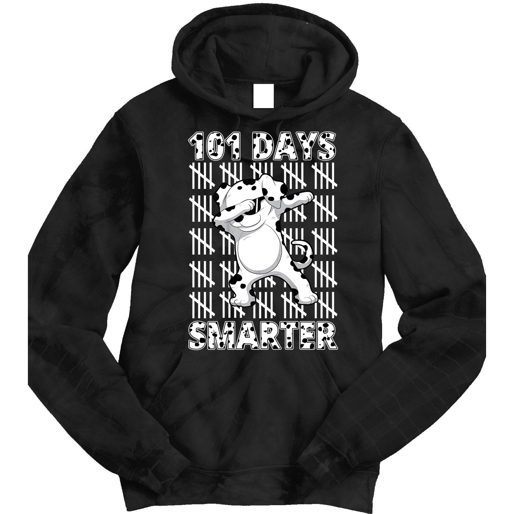 101 Days Smarter Dabbing Dalmatian Dog Tie Dye Hoodie