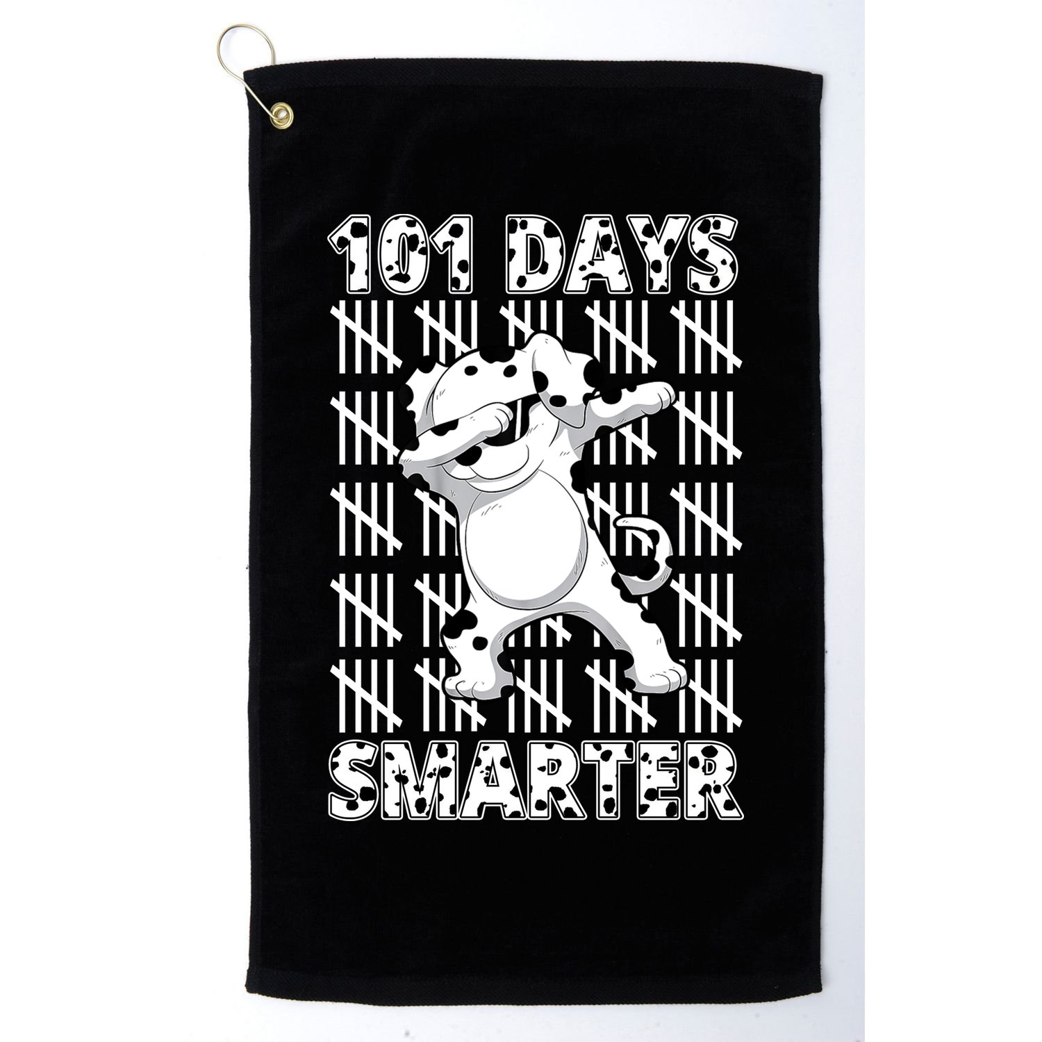 101 Days Smarter Dabbing Dalmatian Dog Golf Towel