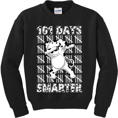101 Days Smarter Dabbing Dalmatian Dog Kids Sweatshirt