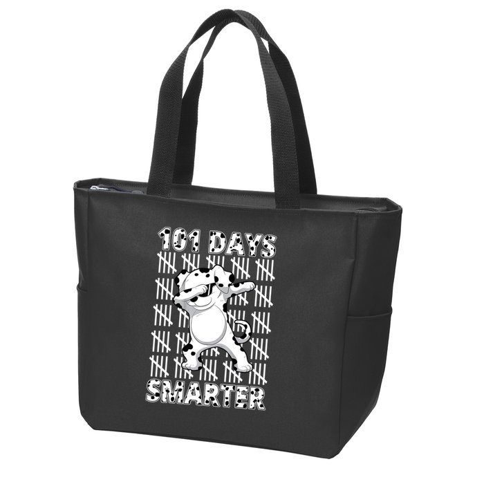 101 Days Smarter Dabbing Dalmatian Dog Zip Tote Bag