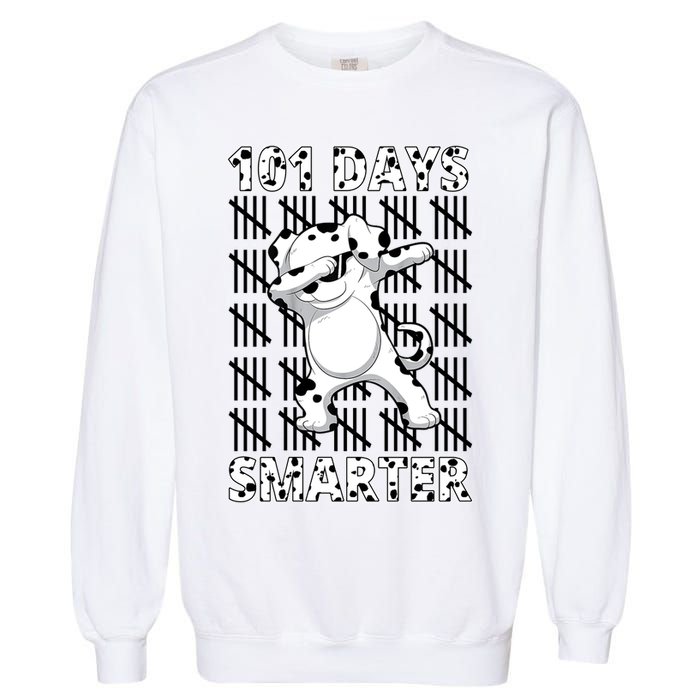 101 Days Smarter Dabbing Dalmatian Dog Garment-Dyed Sweatshirt