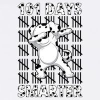 101 Days Smarter Dabbing Dalmatian Dog Garment-Dyed Sweatshirt