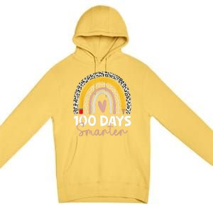 100 Days Smarter Teacher Rainbow 100th Day Of School Premium Pullover Hoodie