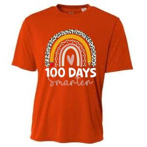 100 Days Smarter Teacher Rainbow 100th Day Of School Cooling Performance Crew T-Shirt