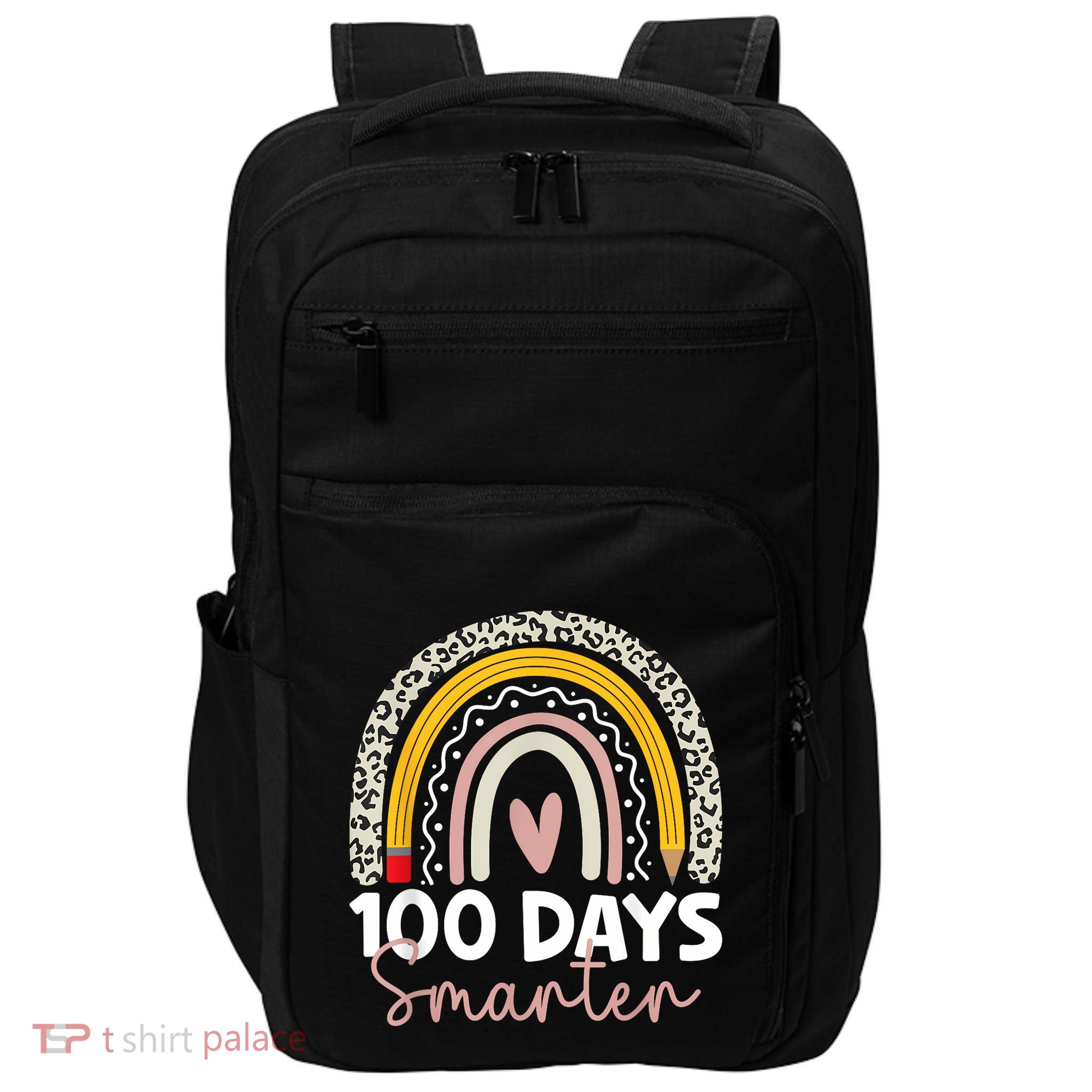 100 Days Smarter Teacher Rainbow 100th Day Of School Impact Tech Backpack