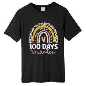 100 Days Smarter Teacher Rainbow 100th Day Of School Tall Fusion ChromaSoft Performance T-Shirt