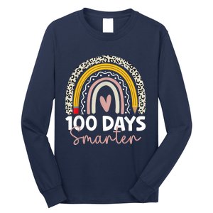 100 Days Smarter Teacher Rainbow 100th Day Of School Long Sleeve Shirt