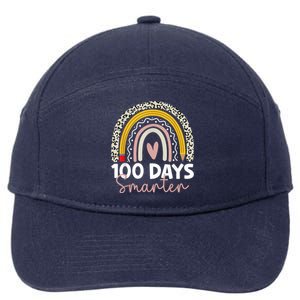 100 Days Smarter Teacher Rainbow 100th Day Of School 7-Panel Snapback Hat