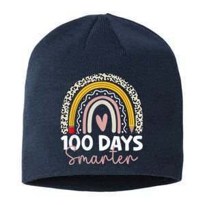 100 Days Smarter Teacher Rainbow 100th Day Of School Sustainable Beanie