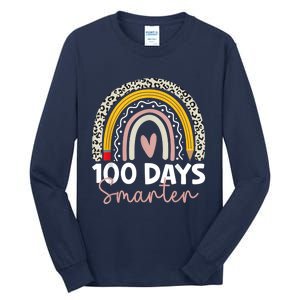 100 Days Smarter Teacher Rainbow 100th Day Of School Tall Long Sleeve T-Shirt