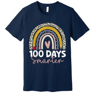 100 Days Smarter Teacher Rainbow 100th Day Of School Premium T-Shirt