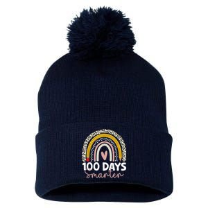 100 Days Smarter Teacher Rainbow 100th Day Of School Pom Pom 12in Knit Beanie