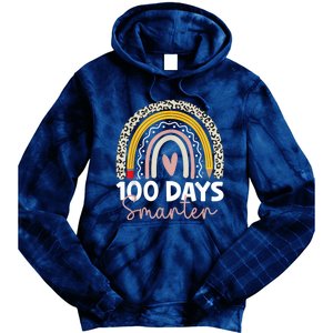 100 Days Smarter Teacher Rainbow 100th Day Of School Tie Dye Hoodie