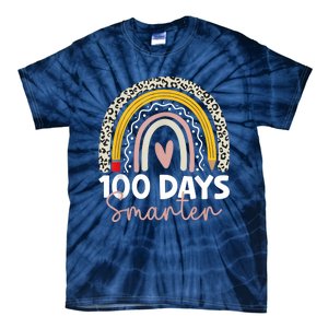 100 Days Smarter Teacher Rainbow 100th Day Of School Tie-Dye T-Shirt