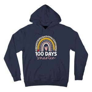 100 Days Smarter Teacher Rainbow 100th Day Of School Tall Hoodie