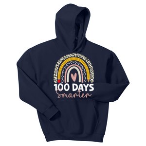 100 Days Smarter Teacher Rainbow 100th Day Of School Kids Hoodie