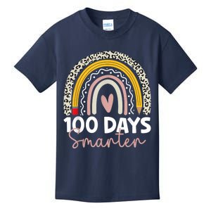 100 Days Smarter Teacher Rainbow 100th Day Of School Kids T-Shirt