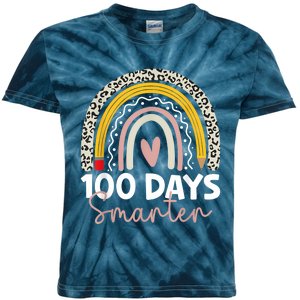 100 Days Smarter Teacher Rainbow 100th Day Of School Kids Tie-Dye T-Shirt