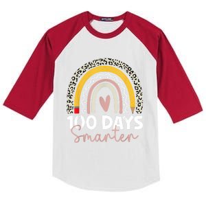 100 Days Smarter Teacher Rainbow 100th Day Of School Kids Colorblock Raglan Jersey