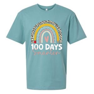 100 Days Smarter Teacher Rainbow 100th Day Of School Sueded Cloud Jersey T-Shirt