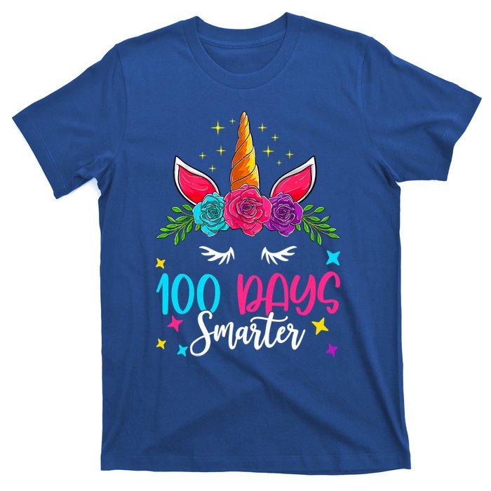 100 Days Smarter Unicorn 100 Days Of School 100th Day Cool Gift T-Shirt