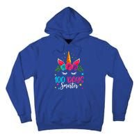 100 Days Smarter Unicorn 100 Days Of School 100th Day Cool Gift Tall Hoodie