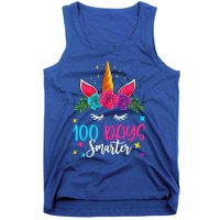 100 Days Smarter Unicorn 100 Days Of School 100th Day Cool Gift Tank Top