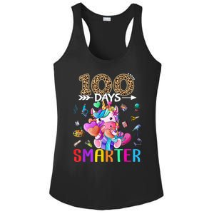 100 Days Smarter Unicorn Happy 100th Day Of School Gift Ladies PosiCharge Competitor Racerback Tank