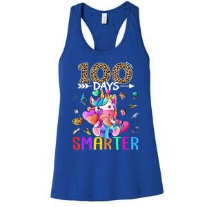 100 Days Smarter Unicorn Happy 100th Day Of School Gift Women's Racerback Tank