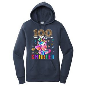 100 Days Smarter Unicorn Happy 100th Day Of School Gift Women's Pullover Hoodie