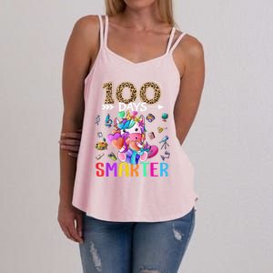 100 Days Smarter Unicorn Happy 100th Day Of School Gift Women's Strappy Tank