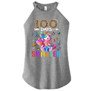 100 Days Smarter Unicorn Happy 100th Day Of School Gift Women's Perfect Tri Rocker Tank