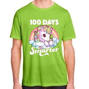 100 Days Smarter Unicorn Teacher 100th Day Of School Cool Gift Adult ChromaSoft Performance T-Shirt