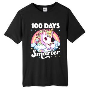 100 Days Smarter Unicorn Teacher 100th Day Of School Cool Gift Tall Fusion ChromaSoft Performance T-Shirt