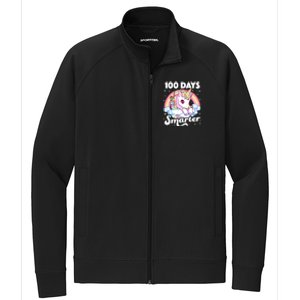 100 Days Smarter Unicorn Teacher 100th Day Of School Cool Gift Stretch Full-Zip Cadet Jacket