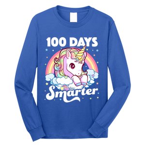 100 Days Smarter Unicorn Teacher 100th Day Of School Cool Gift Long Sleeve Shirt