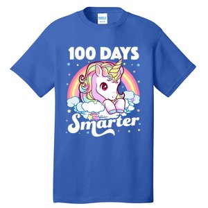 100 Days Smarter Unicorn Teacher 100th Day Of School Cool Gift Tall T-Shirt