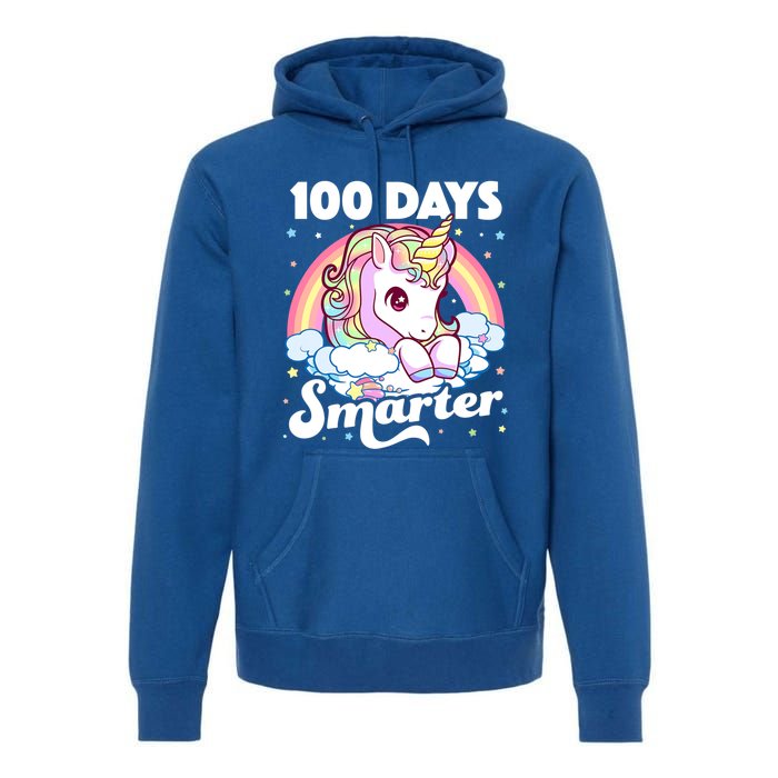 100 Days Smarter Unicorn Teacher 100th Day Of School Cool Gift Premium Hoodie