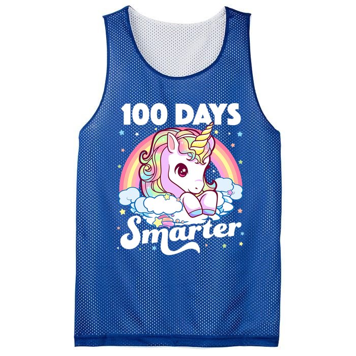 100 Days Smarter Unicorn Teacher 100th Day Of School Cool Gift Mesh Reversible Basketball Jersey Tank