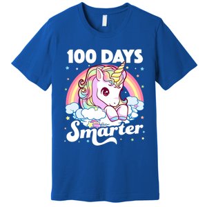 100 Days Smarter Unicorn Teacher 100th Day Of School Cool Gift Premium T-Shirt