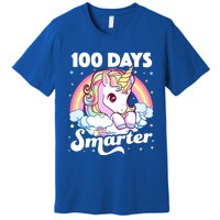 100 Days Smarter Unicorn Teacher 100th Day Of School Cool Gift Premium T-Shirt