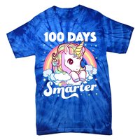 100 Days Smarter Unicorn Teacher 100th Day Of School Cool Gift Tie-Dye T-Shirt