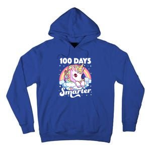 100 Days Smarter Unicorn Teacher 100th Day Of School Cool Gift Tall Hoodie