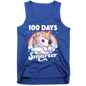 100 Days Smarter Unicorn Teacher 100th Day Of School Cool Gift Tank Top