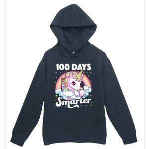 100 Days Smarter Unicorn Teacher 100th Day Of School Cool Gift Urban Pullover Hoodie