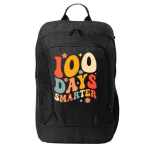 100 Days Smarter Happy 100th Day Of School Groovy Boy Girl City Backpack