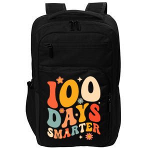 100 Days Smarter Happy 100th Day Of School Groovy Boy Girl Impact Tech Backpack